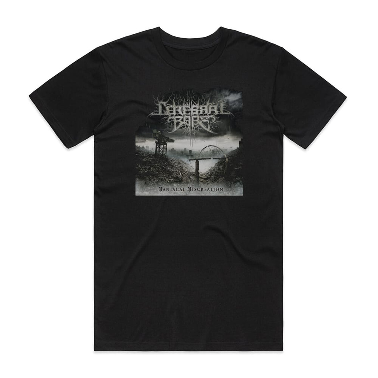 Cerebral Bore Maniacal Miscreation Album Cover T-Shirt Black