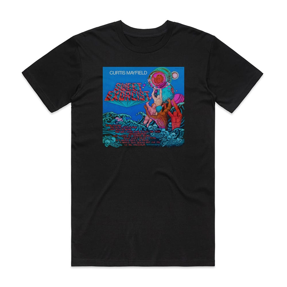 Curtis Mayfield Sweet Exorcist Album Cover T-Shirt Black