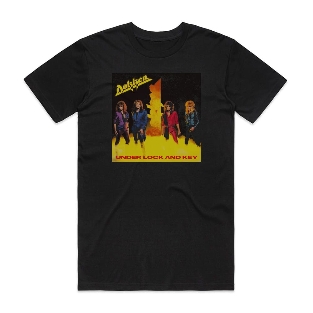 Dokken ドッケン Under Lock and Key Tシャツ Dokken Under Lock And Key Album Cover T-Shirt Black