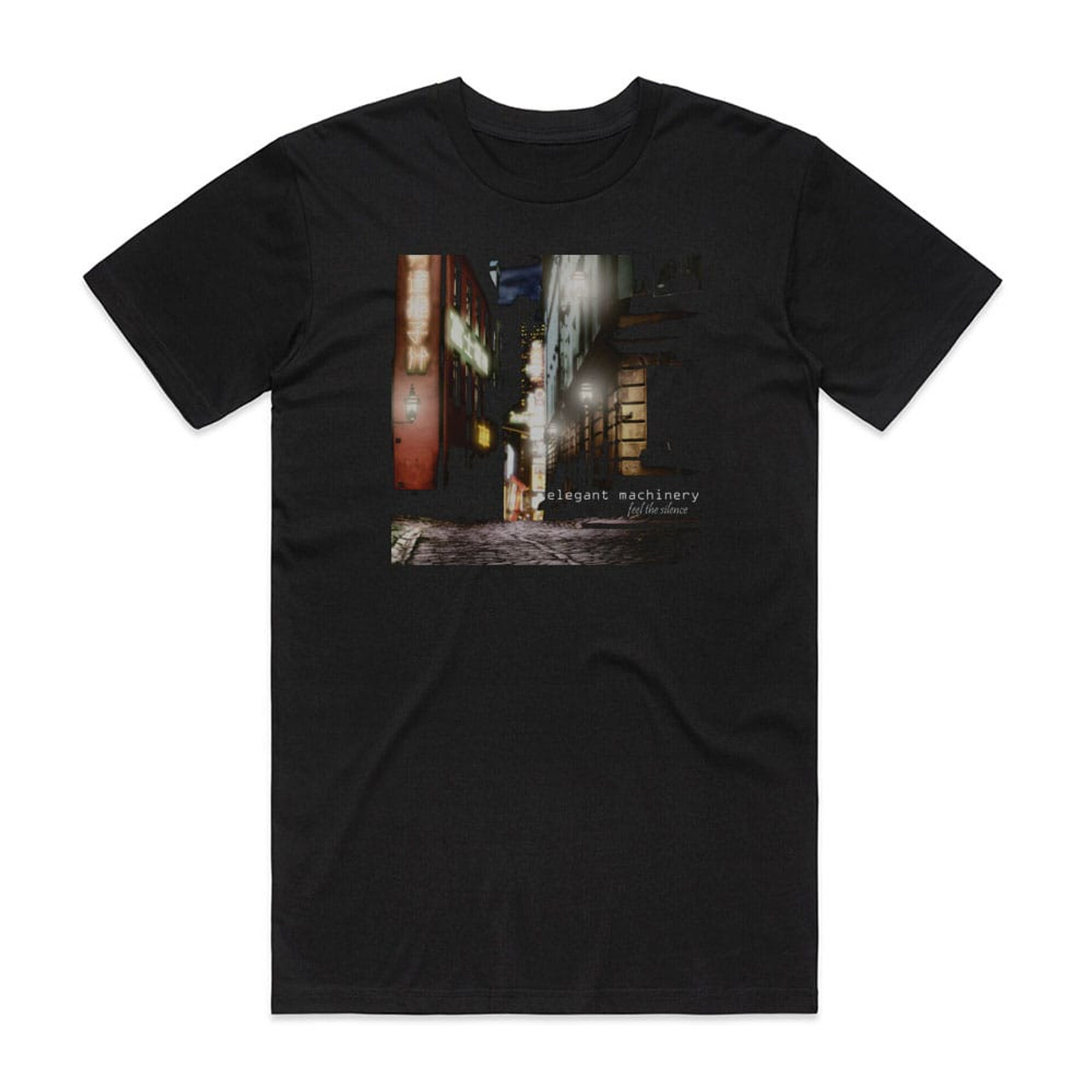 elegant MACHINERY Feel The Silence Album Cover T-Shirt Black