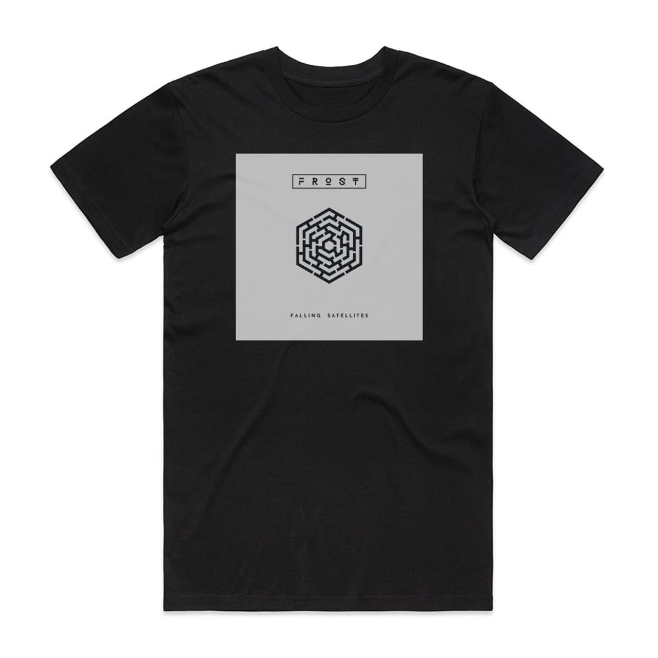 Frost Asterisks Falling Satellites Album Cover T-Shirt Black