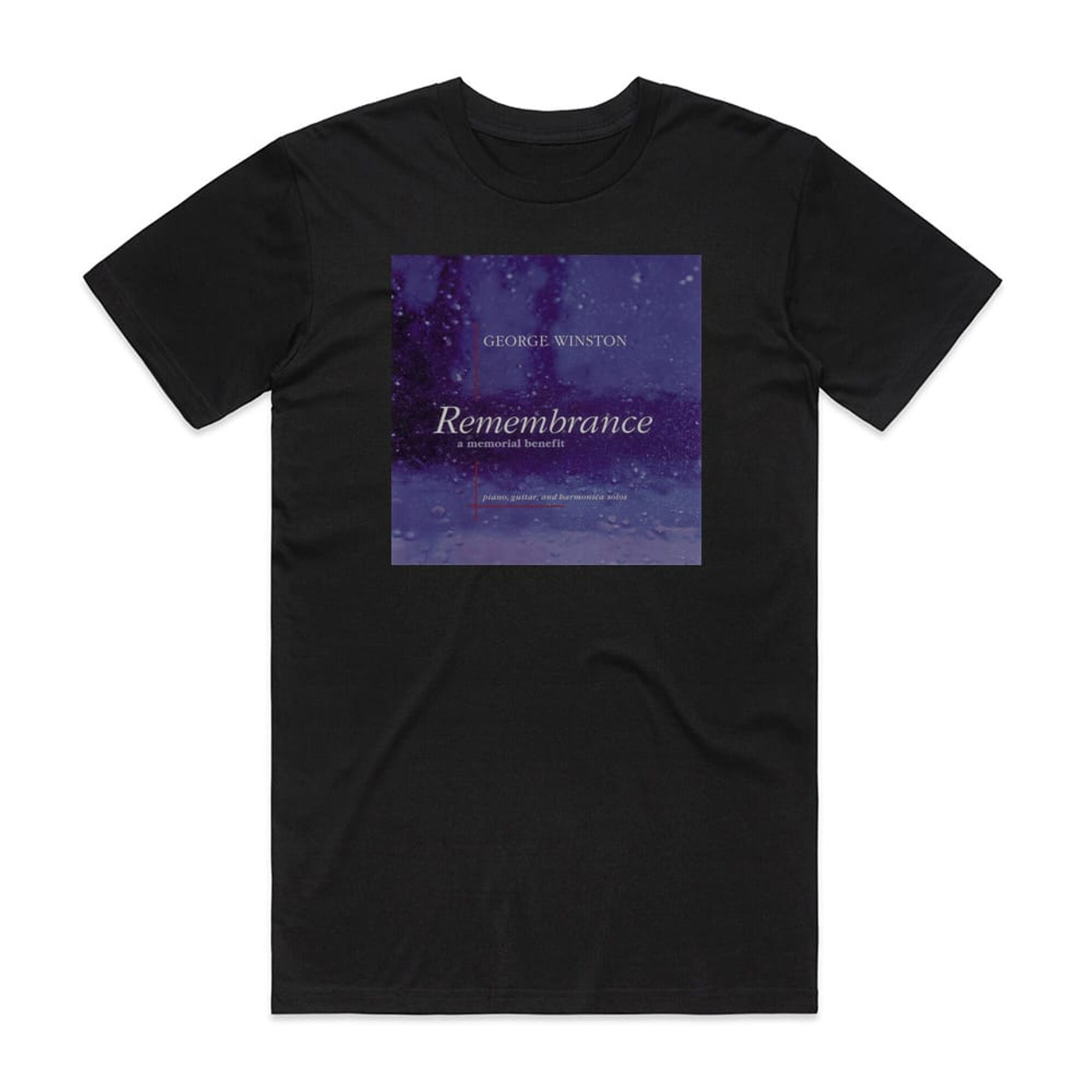 George Winston Remembrance A Memorial Benefit Album Cover T-Shirt Black