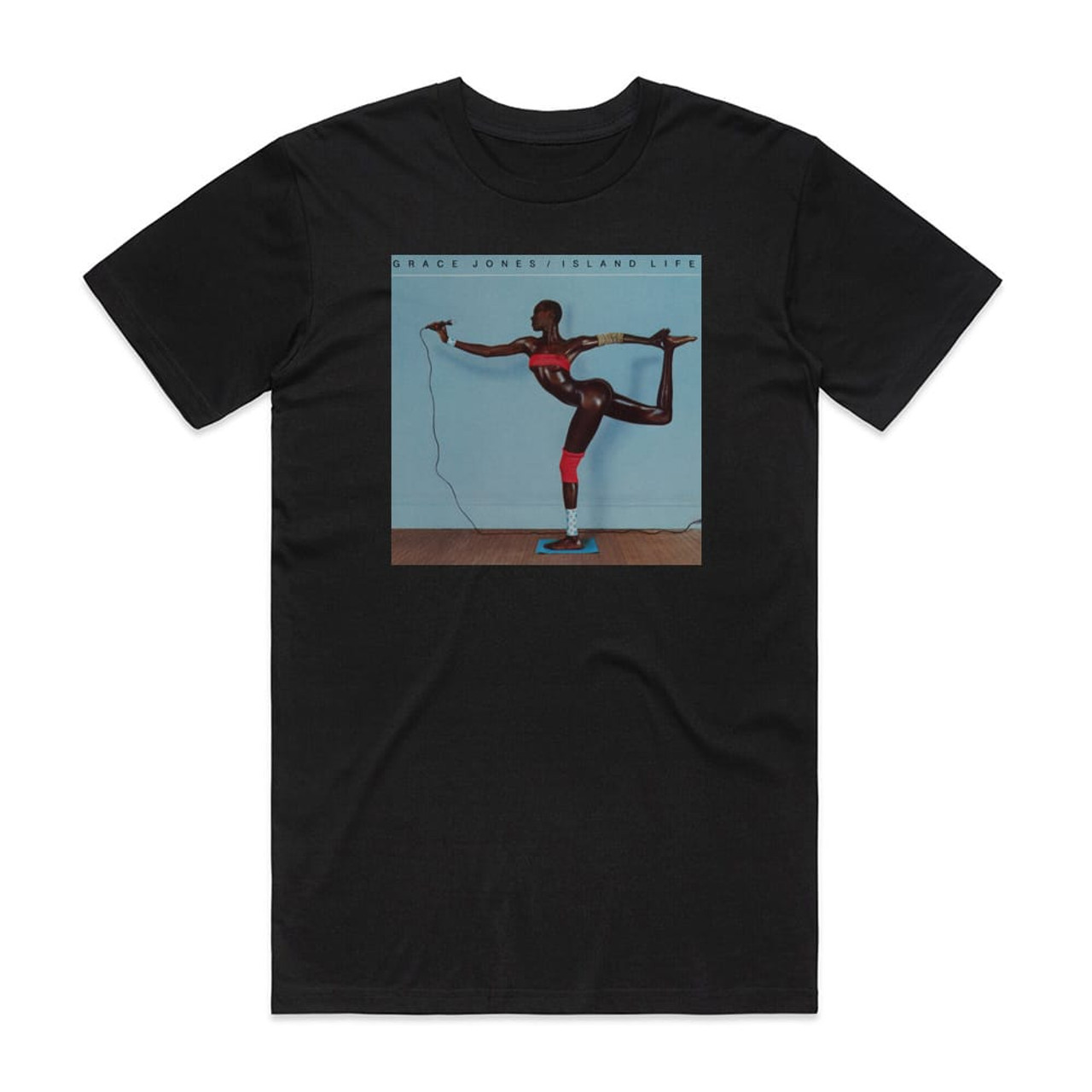 Grace Jones Island Life 1 Album Cover T-Shirt Black