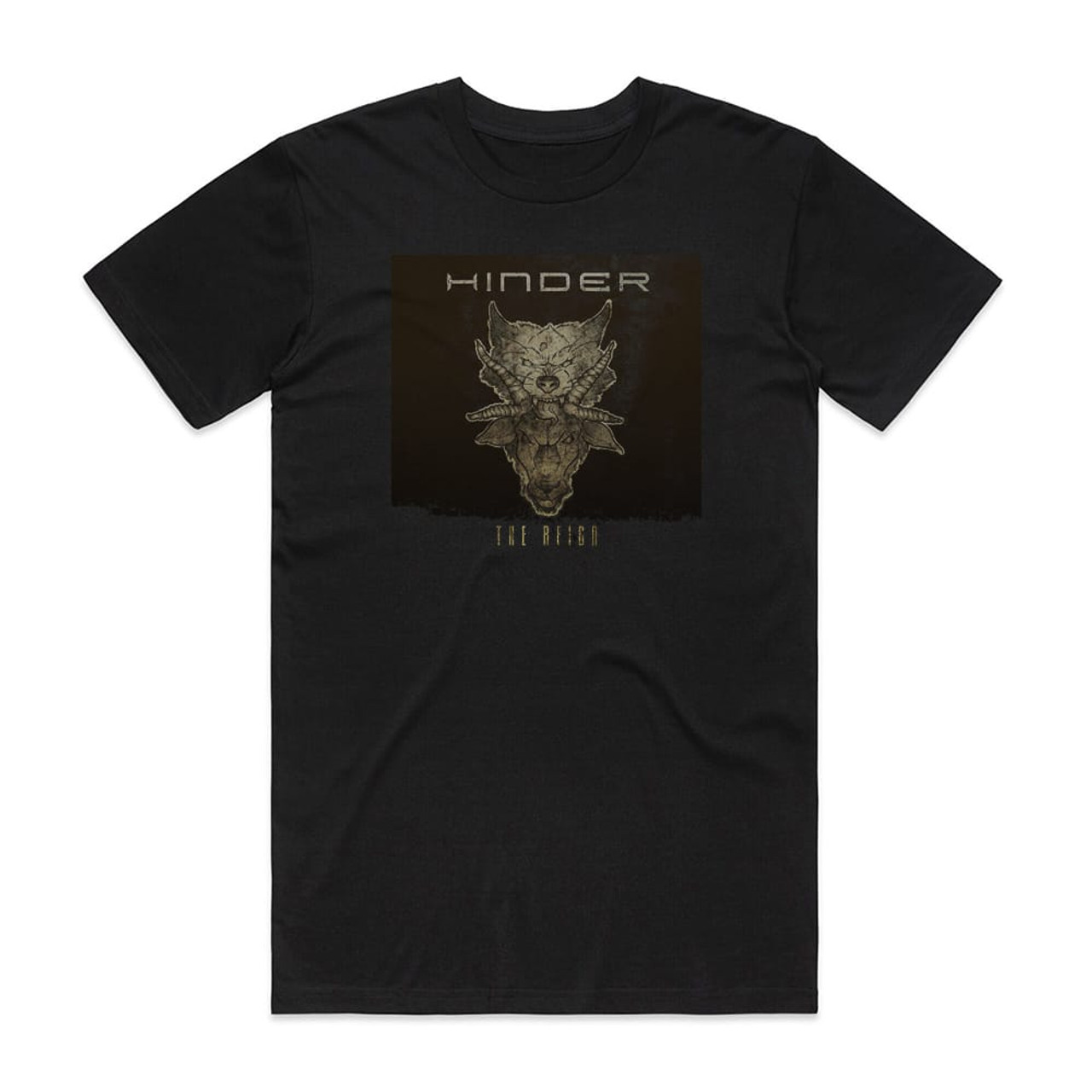 Hinder The Reign Album Cover T-Shirt Black