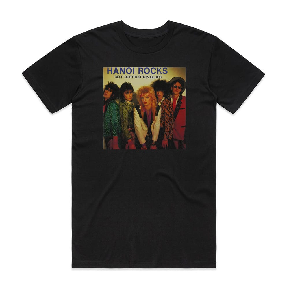 Hanoi Rocks Self Destruction Blues Album Cover T-Shirt Black