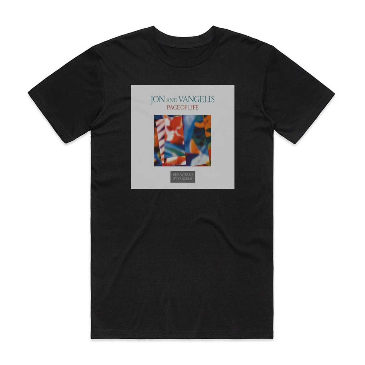 Jon and Vangelis Page Of Life Album Cover T-Shirt Black