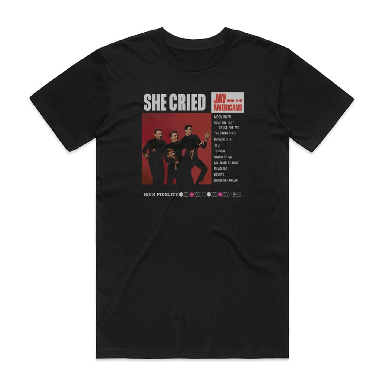 Jay and The Americans She Cried Album Cover T-Shirt Black