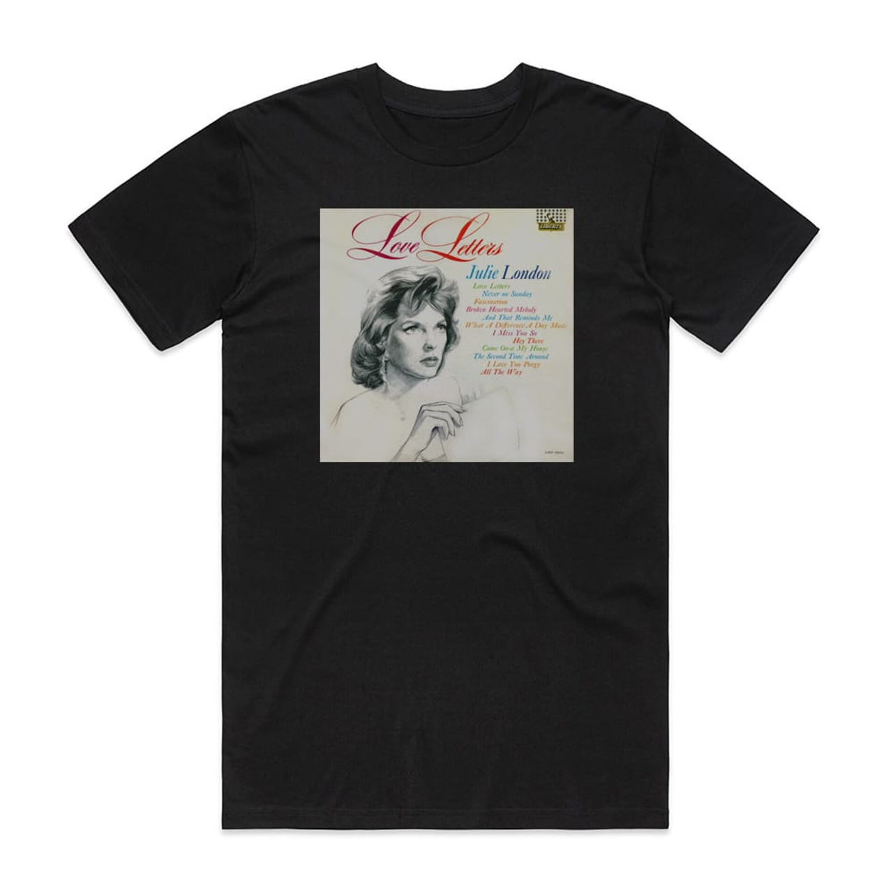 Julie London Love Letters Album Cover T-Shirt Black