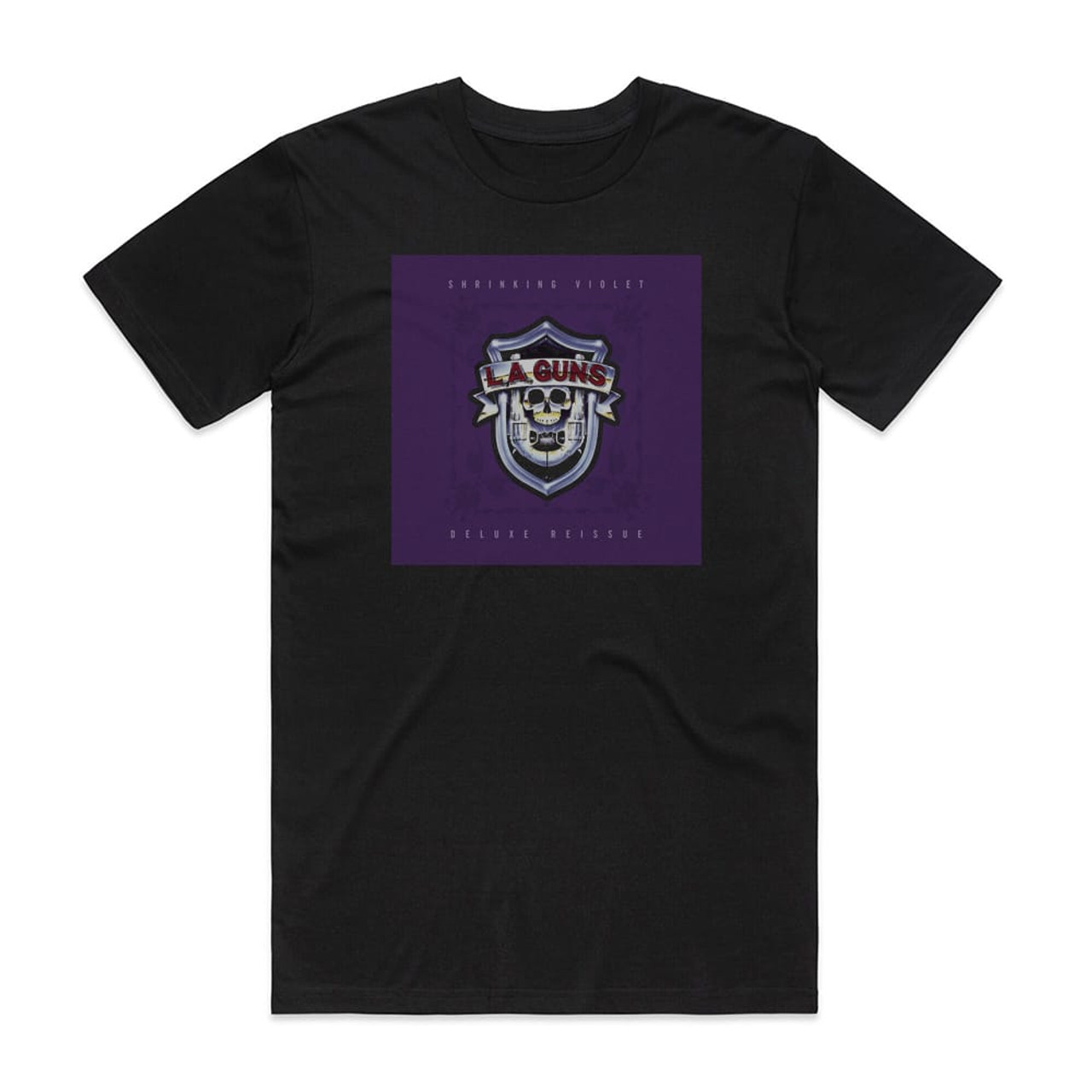 LA Guns Shrinking Violet 1 Album Cover T-Shirt Black