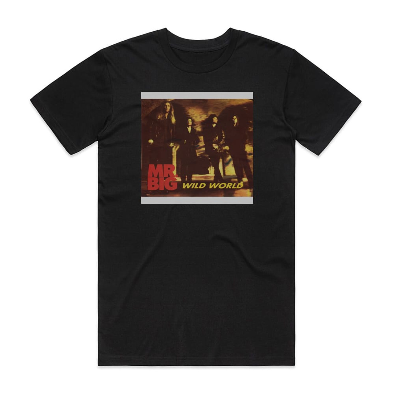 Mr Big Wild World Album Cover T-Shirt Black