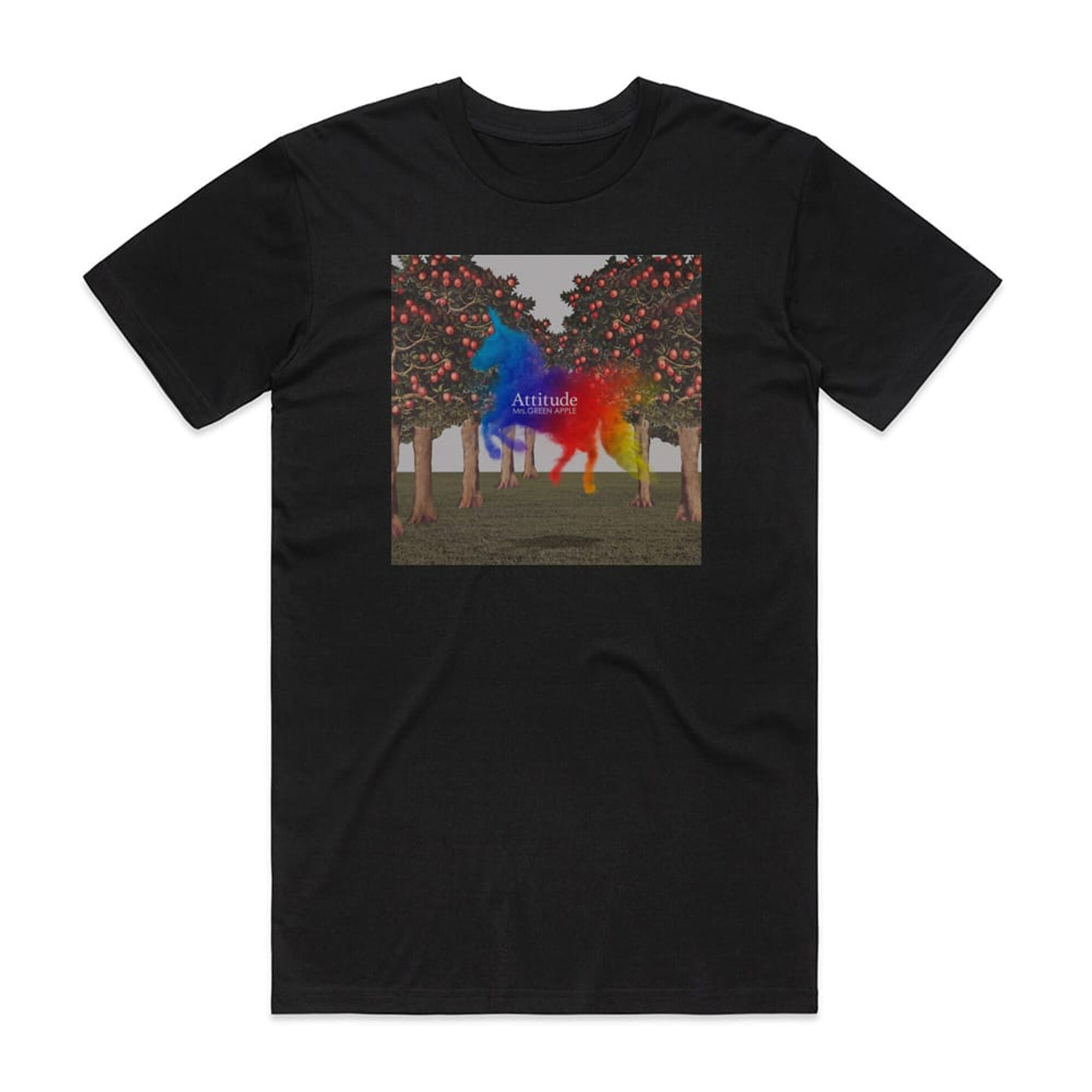 Mrs GREEN APPLE Attitude Album Cover T-Shirt Black