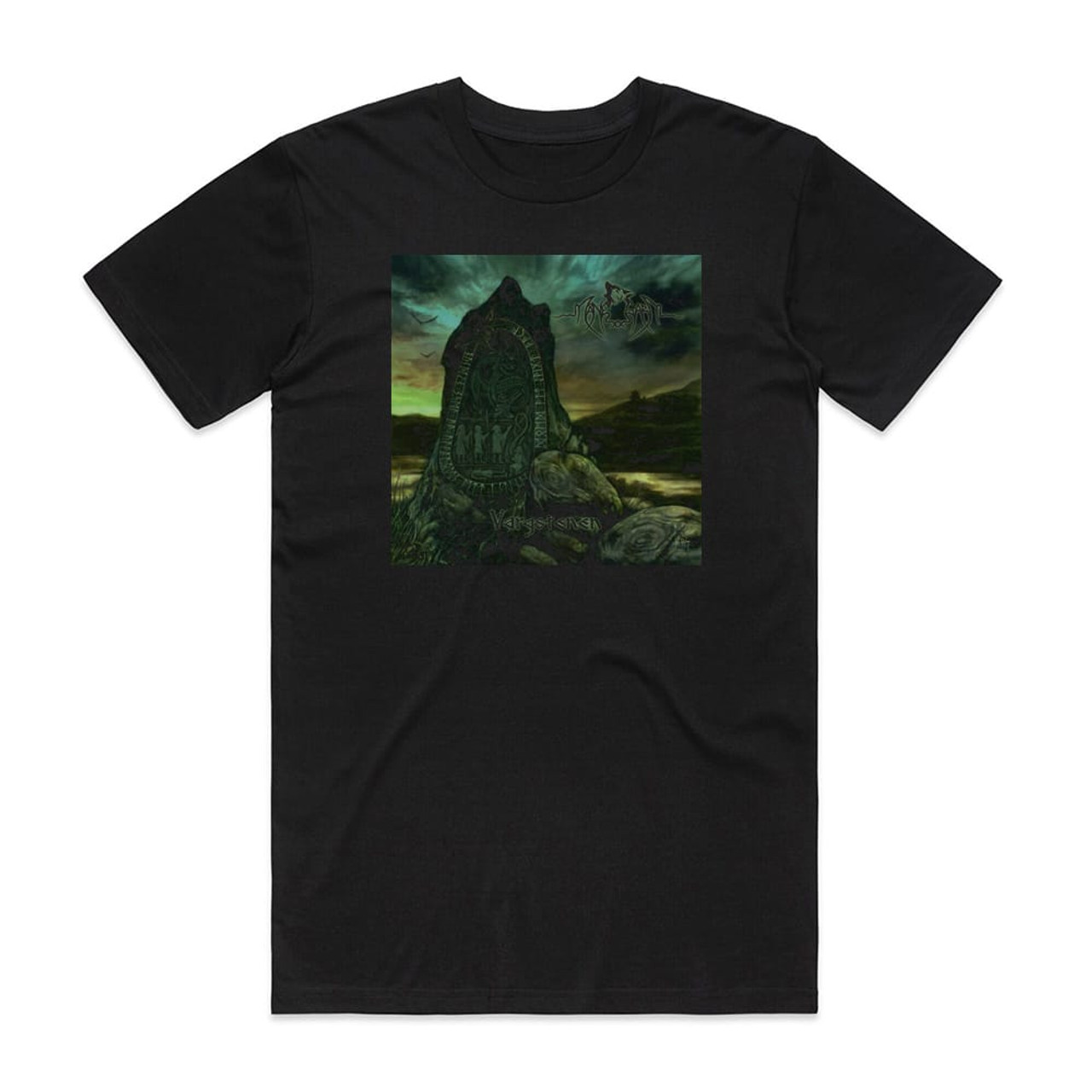 Manegarm Vargstenen Album Cover T-Shirt Black