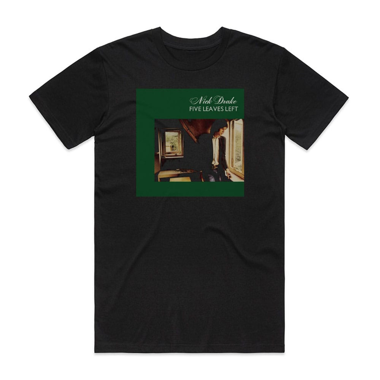 Nick Drake Five Leaves Left Album Cover T-Shirt Black