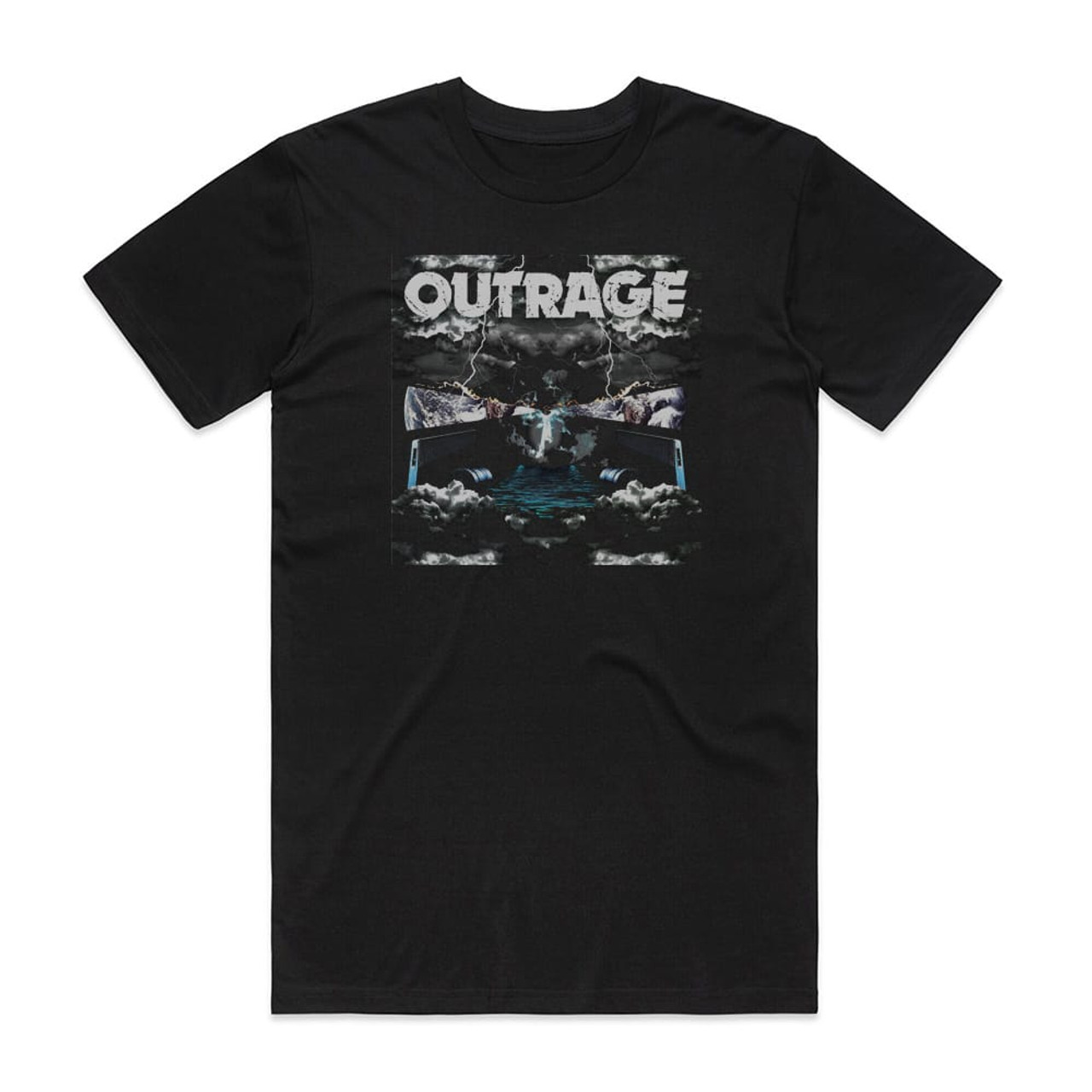 Outrage Outrage Album Cover T-Shirt Black