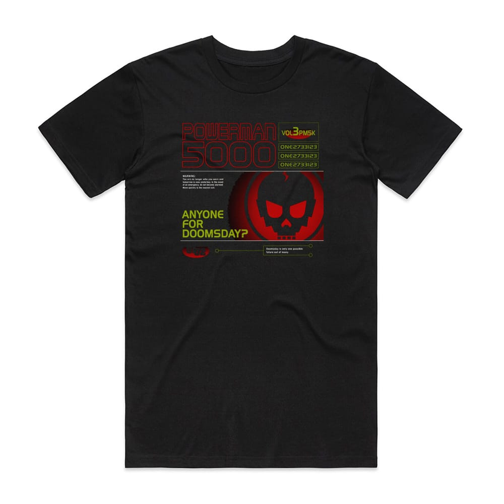 Powerman 5000 Anyone For Doomsday Album Cover T-Shirt Black