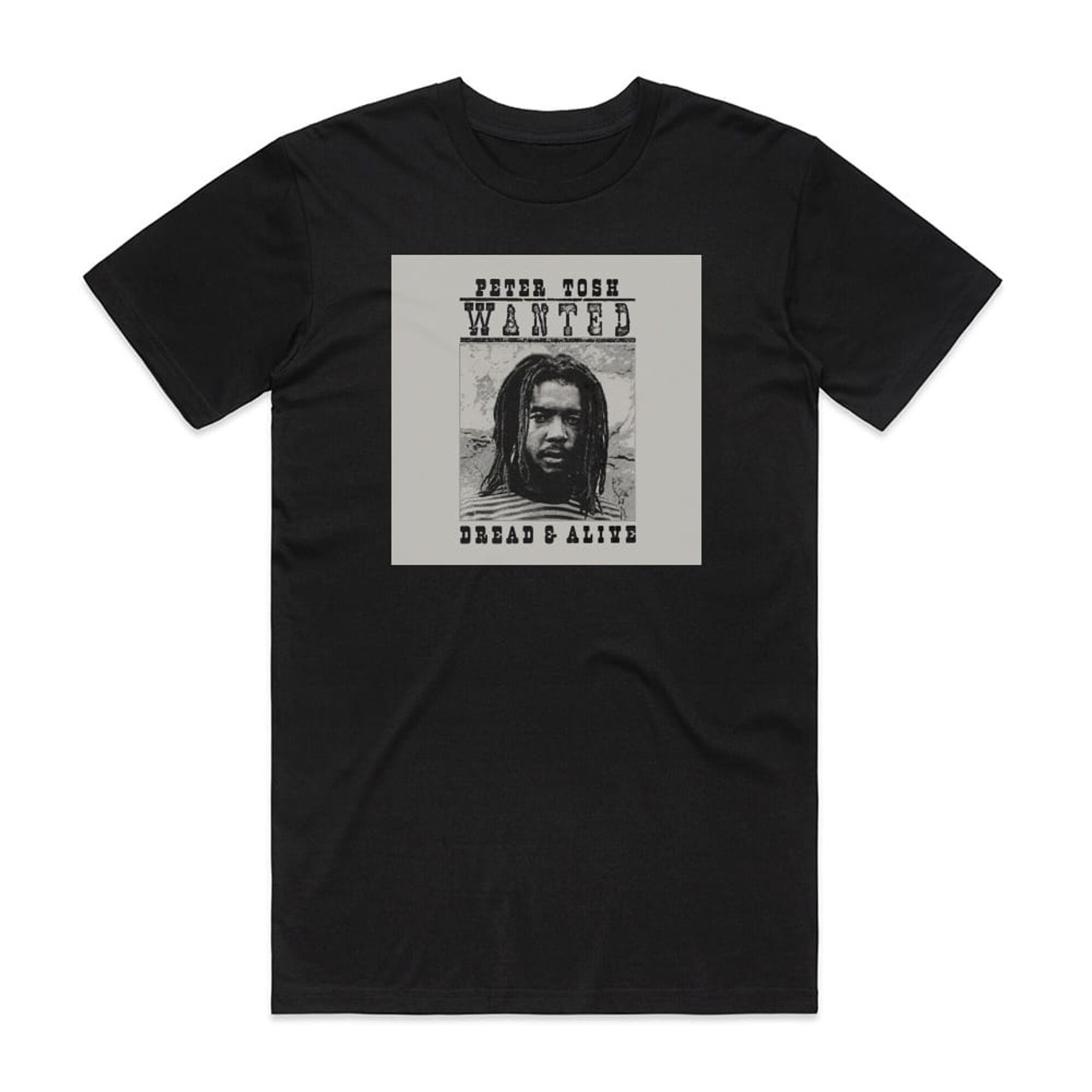 Peter Tosh Wanted Dread Alive Album Cover T-Shirt Black