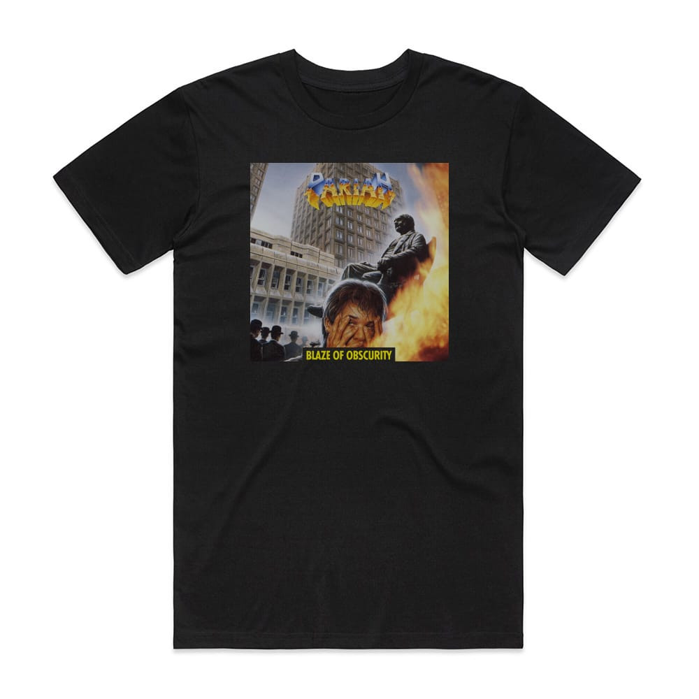 Pariah Blaze Of Obscurity Album Cover T-Shirt Black Pariah Blaze Of Obscurity Album Cover T-Shirt Black