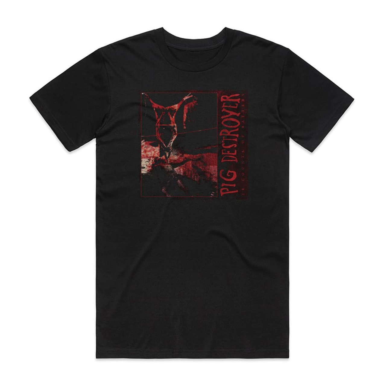 Pig Destroyer 38 Counts Of Battery Album Cover T-Shirt Black