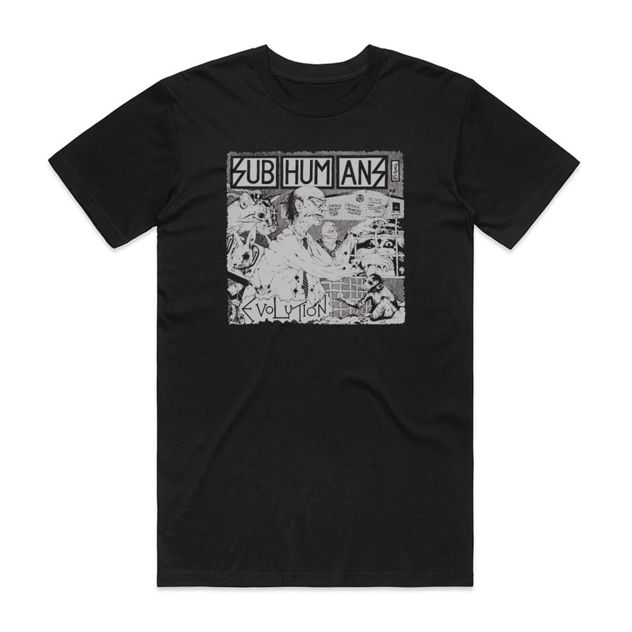 Subhumans Evolution Album Cover T-Shirt Black