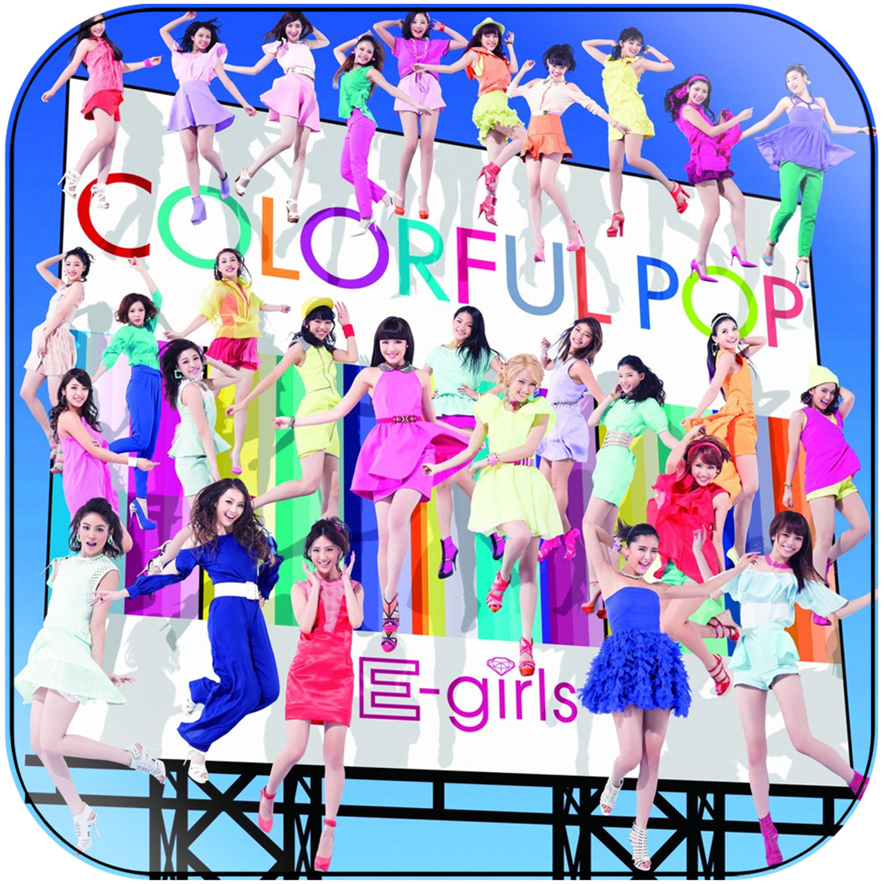 E Girls Colorful Pop Album Cover Sticker