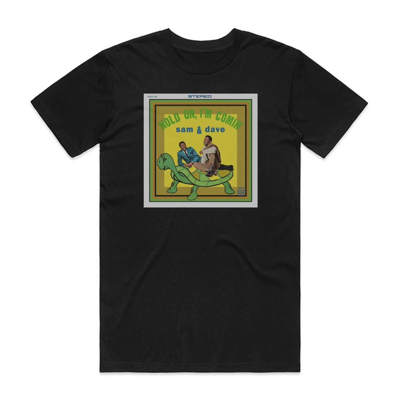 Sam and Dave Hold On Im Comin Album Cover T-Shirt Black