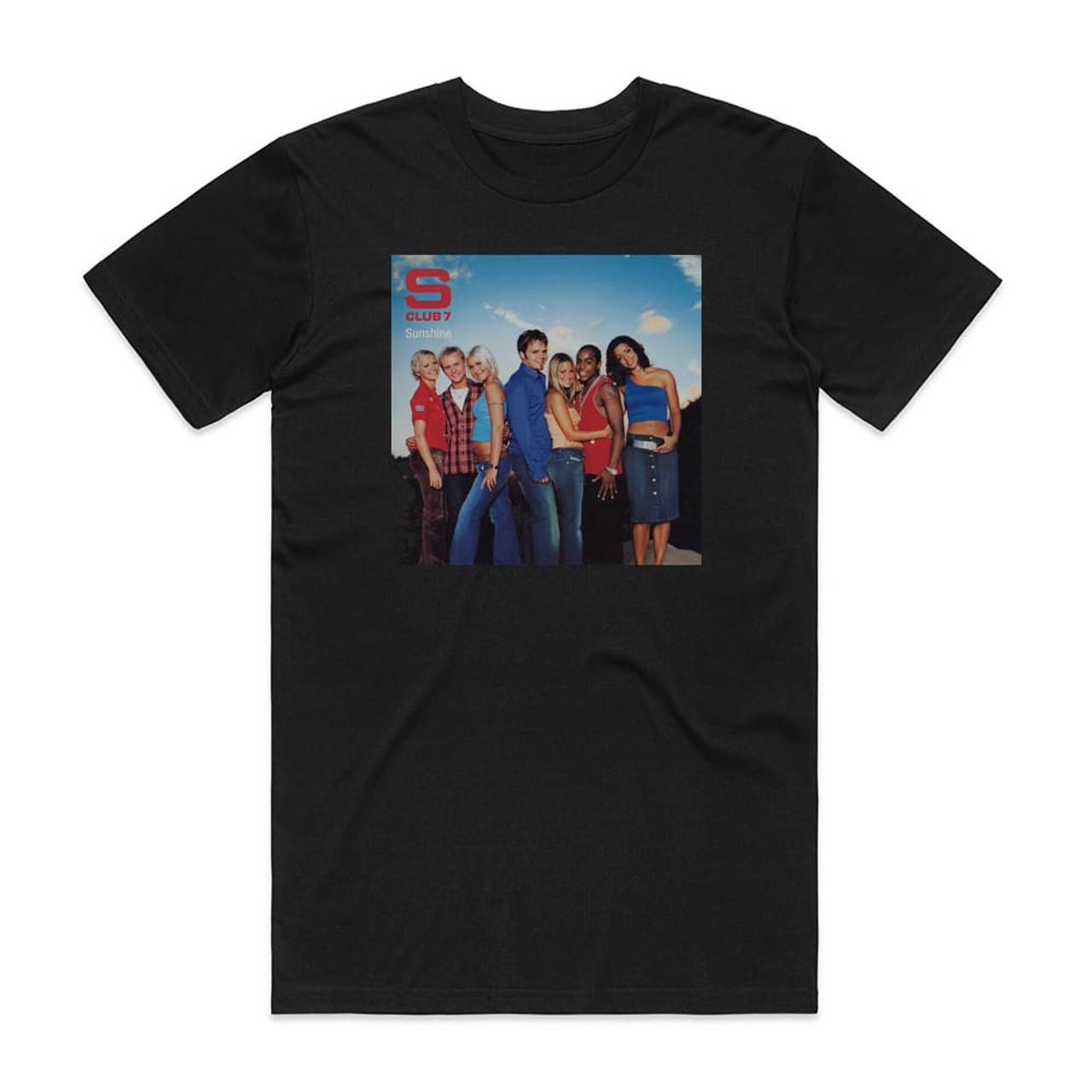 S Club 7 Sunshine Album Cover T-Shirt Black