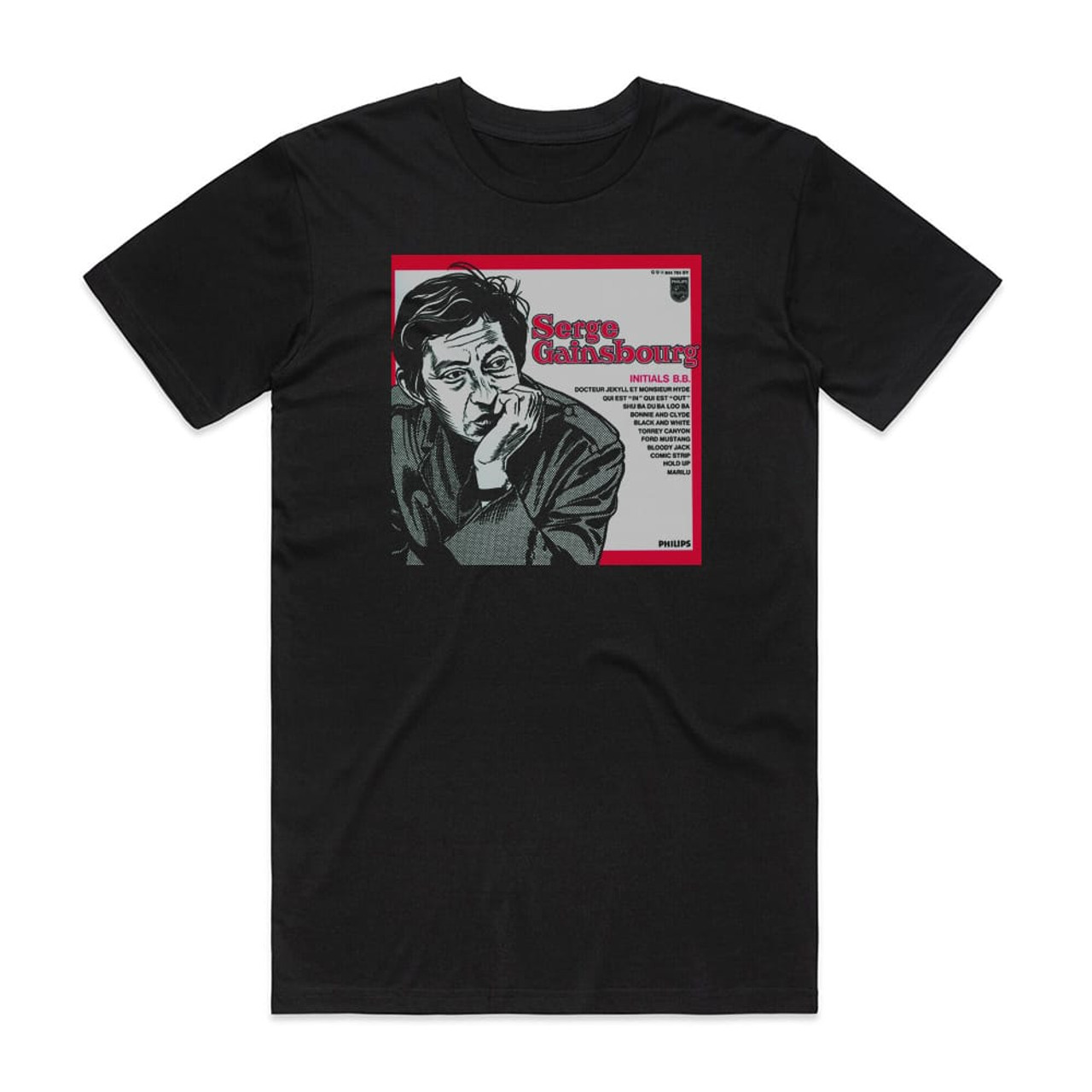 Serge Gainsbourg Initials Bb Album Cover T-Shirt Black