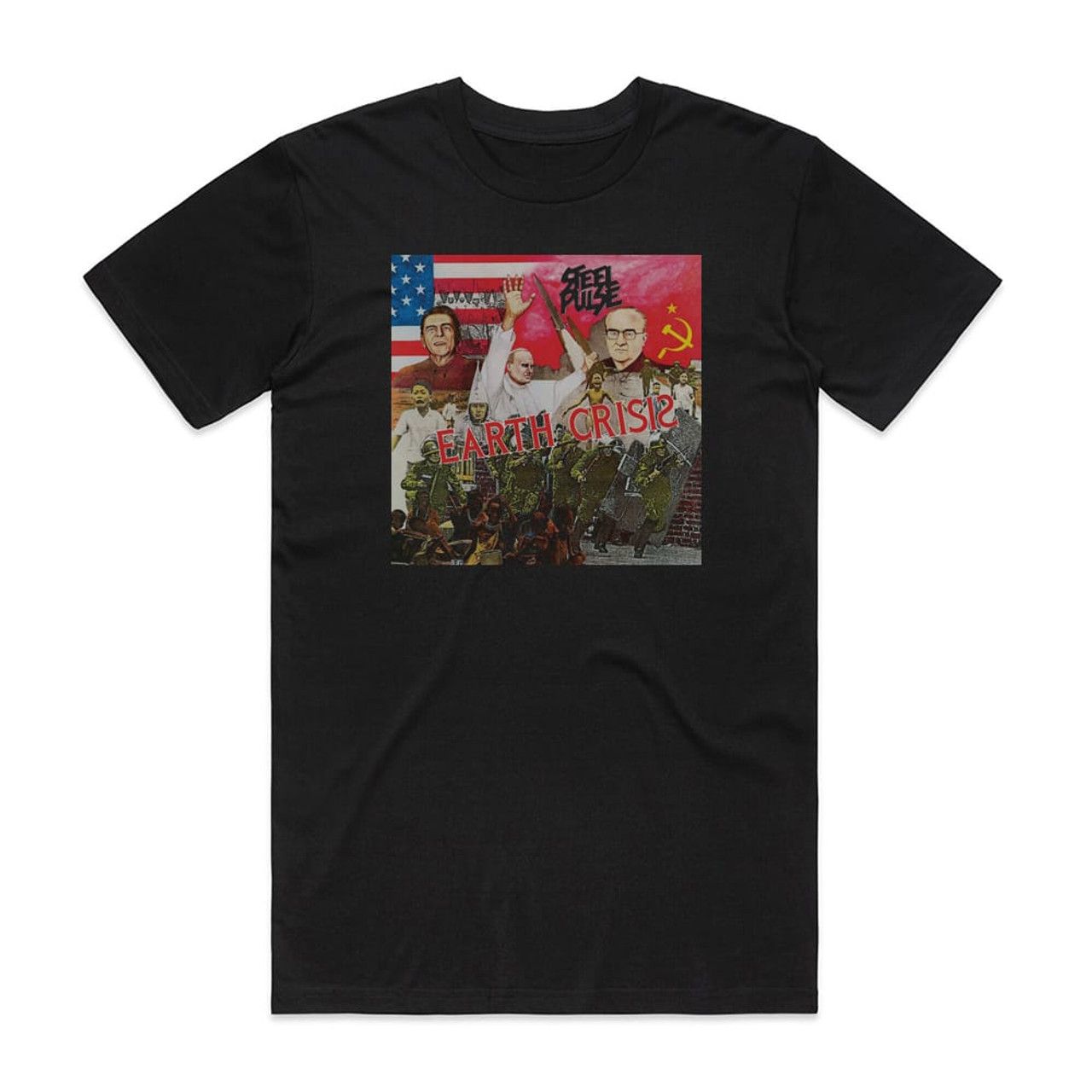 Steel Pulse Earth Crisis Album Cover T-Shirt Black