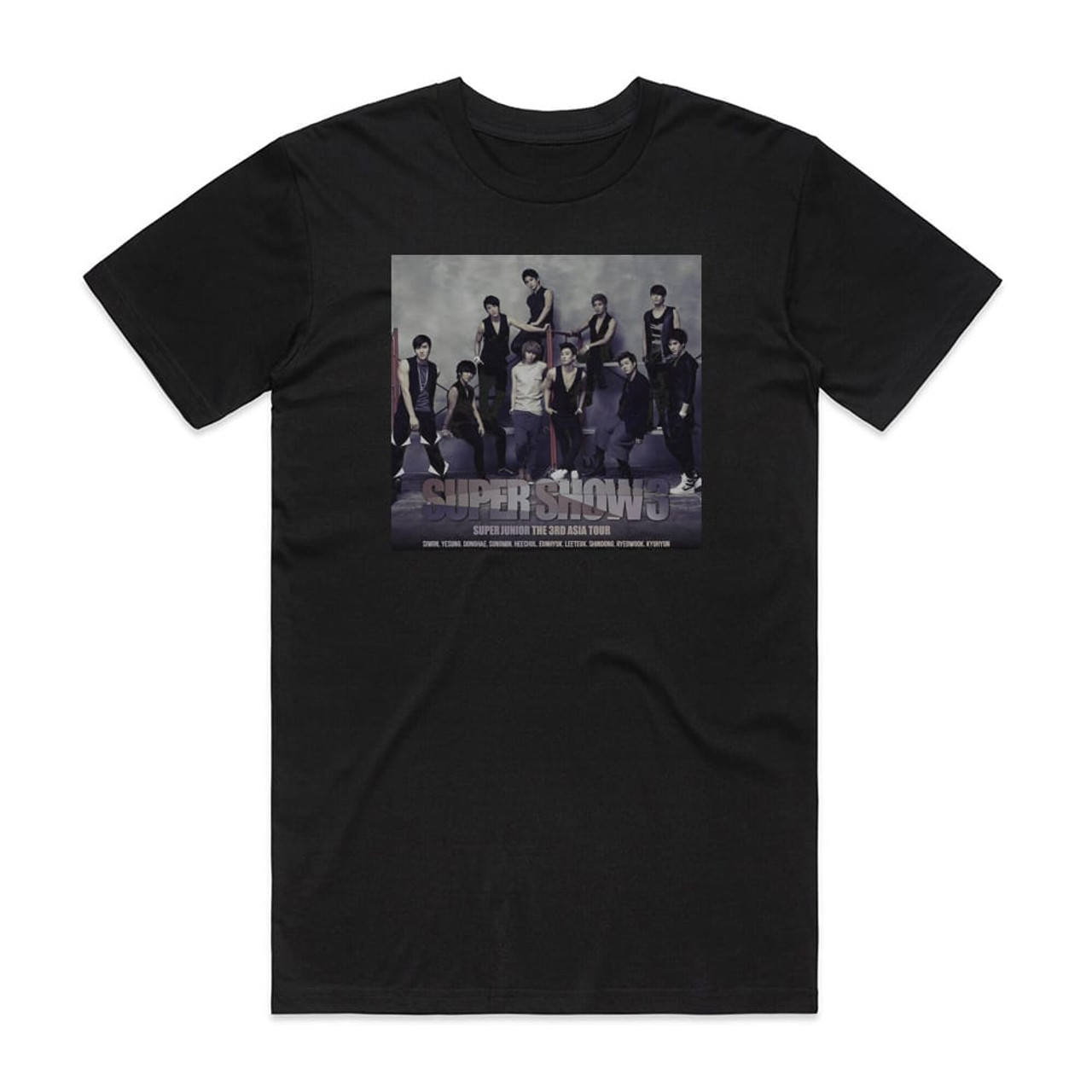 Super Junior Super Show 3 The 3Rd Asia Tour Album Cover T-Shirt Black