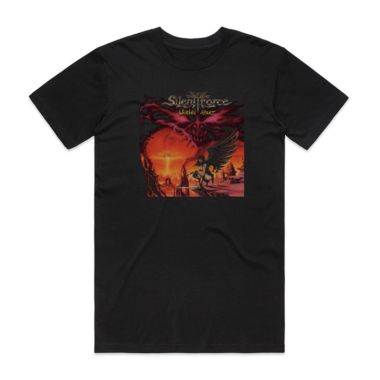 Silent Force Worlds Apart Album Cover T-Shirt Black