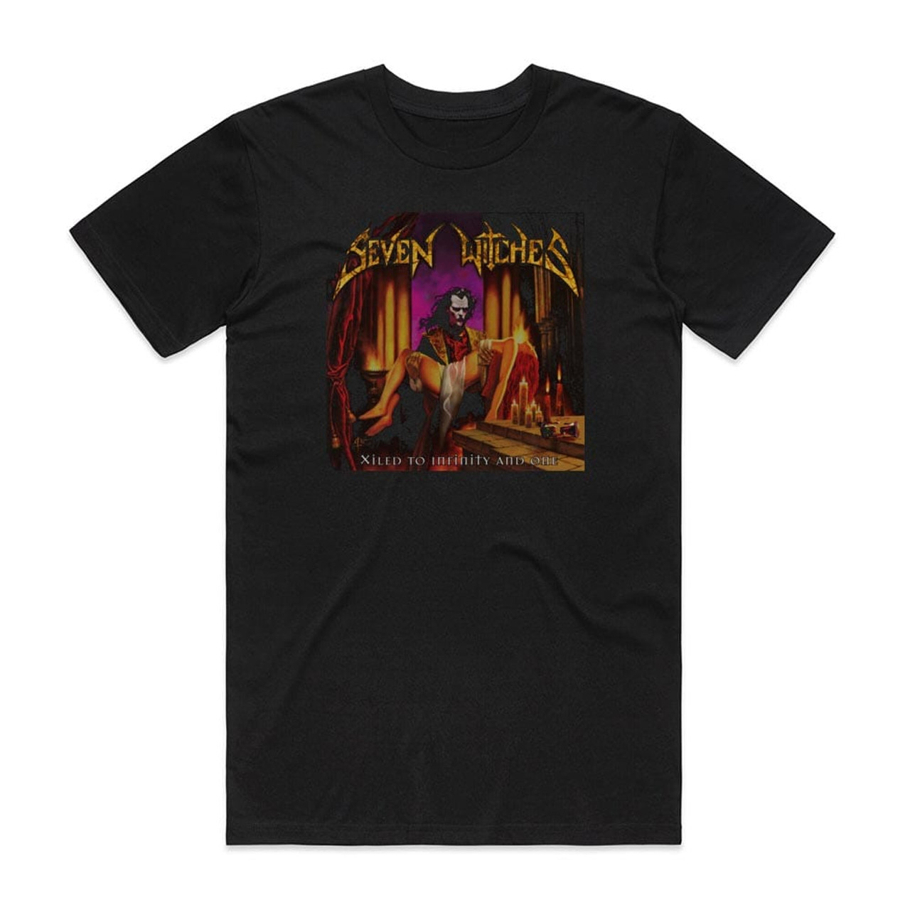 Seven Witches Xiled To Infinity And One Album Cover T-Shirt Black