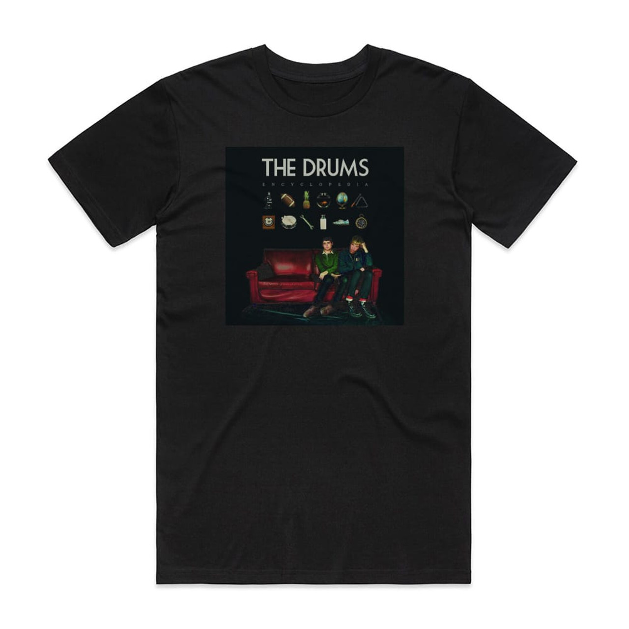 The Drums Encyclopedia Album Cover T Shirt Black