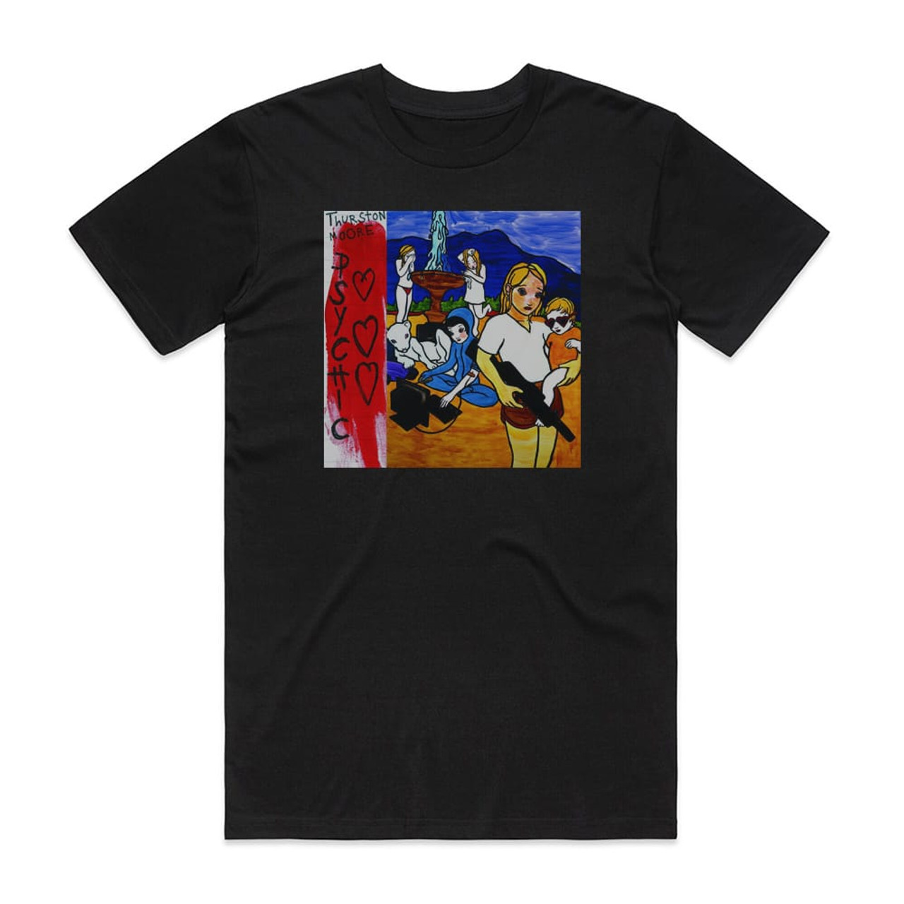 Thurston Moore Psychic Hearts Album Cover T-Shirt Black