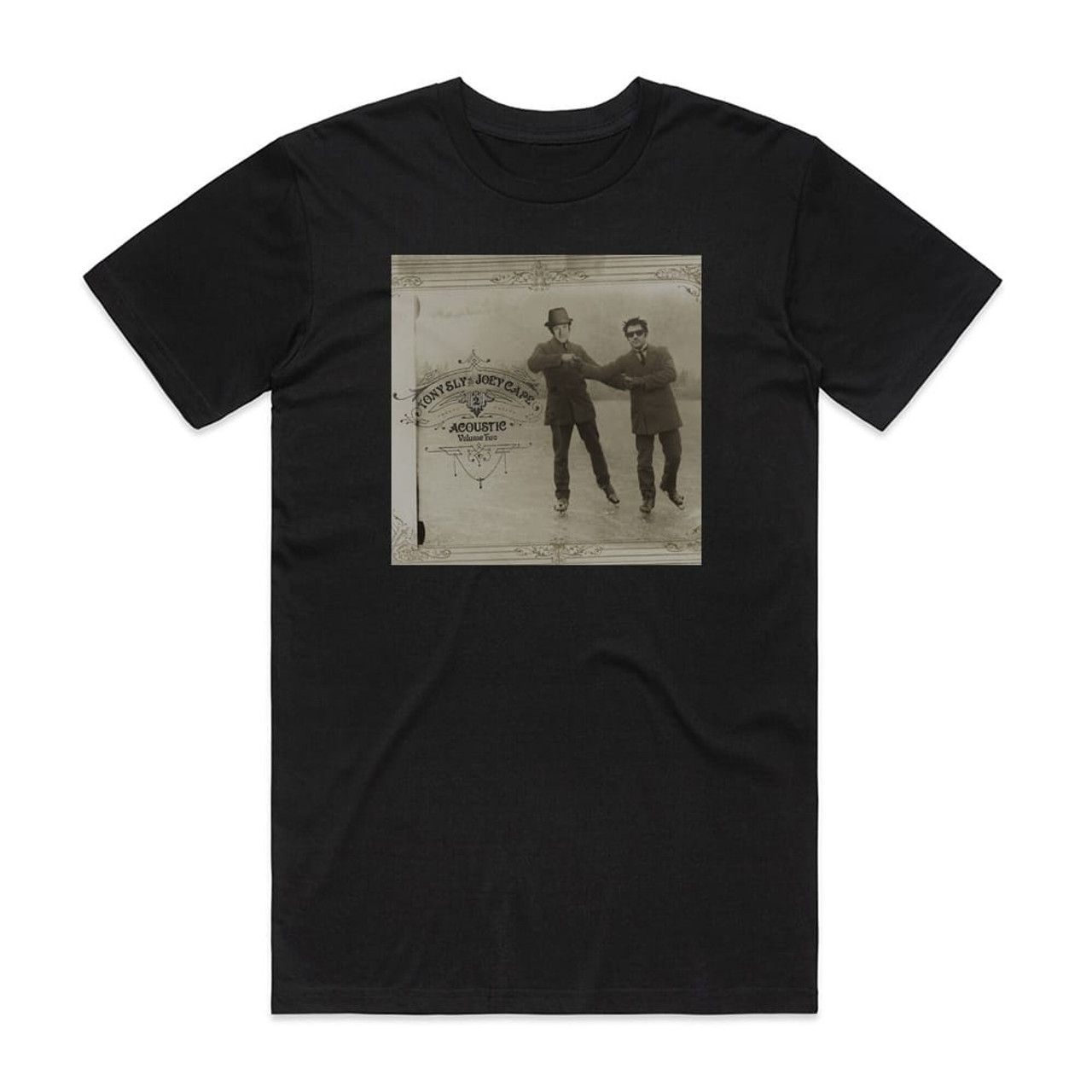 Tony Sly Joey Cape And Tony Sly Acoustic Volume 2 Album Cover T-Shirt Black