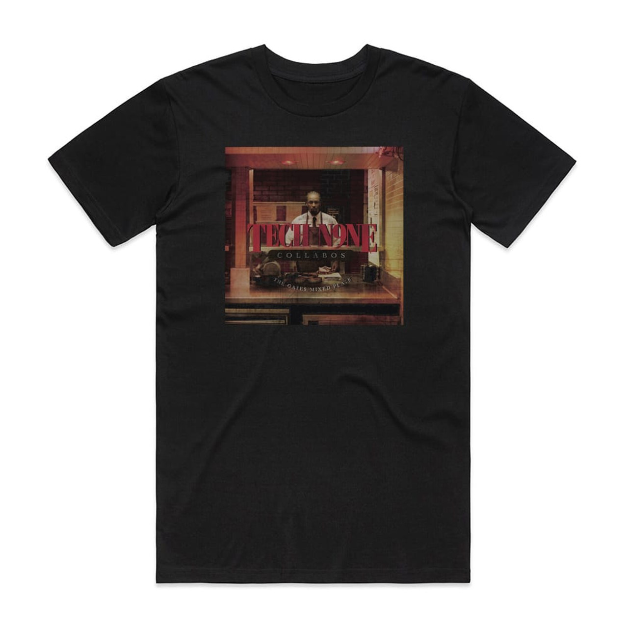 Tech N9ne Collabos The Gates Mixed Plate Album Cover T-Shirt Black