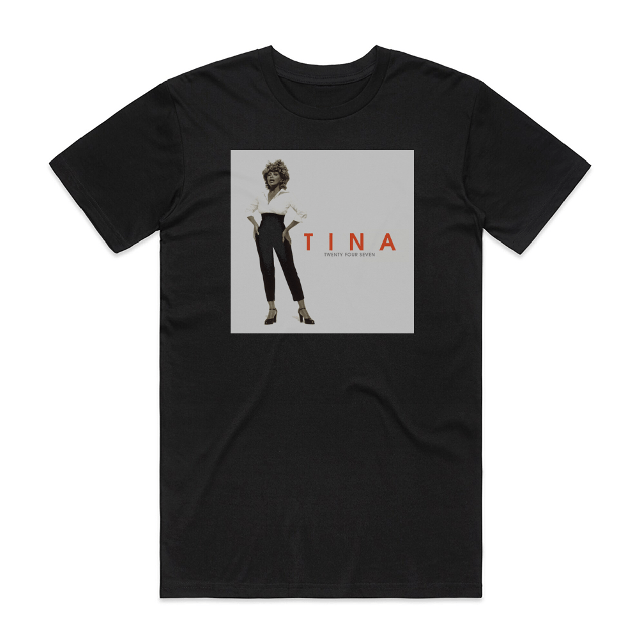 Tina Turner Twenty Four Seven 1 Album Cover T-Shirt Black
