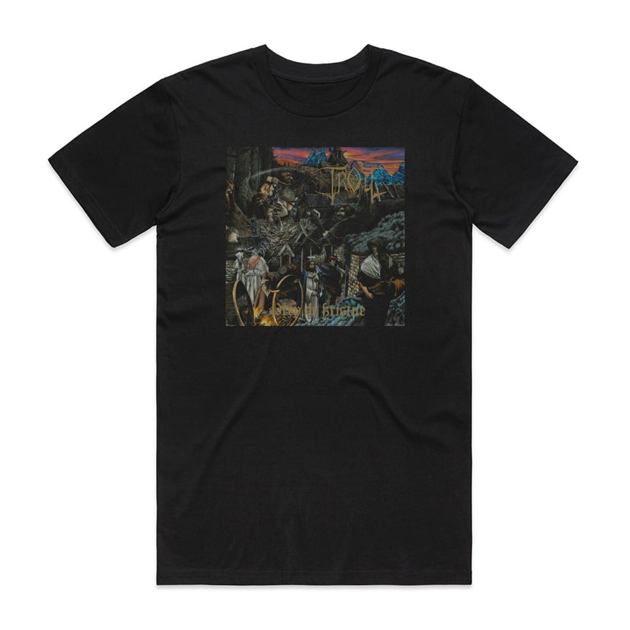 Troll Drep De Kristne Album Cover T-Shirt Black