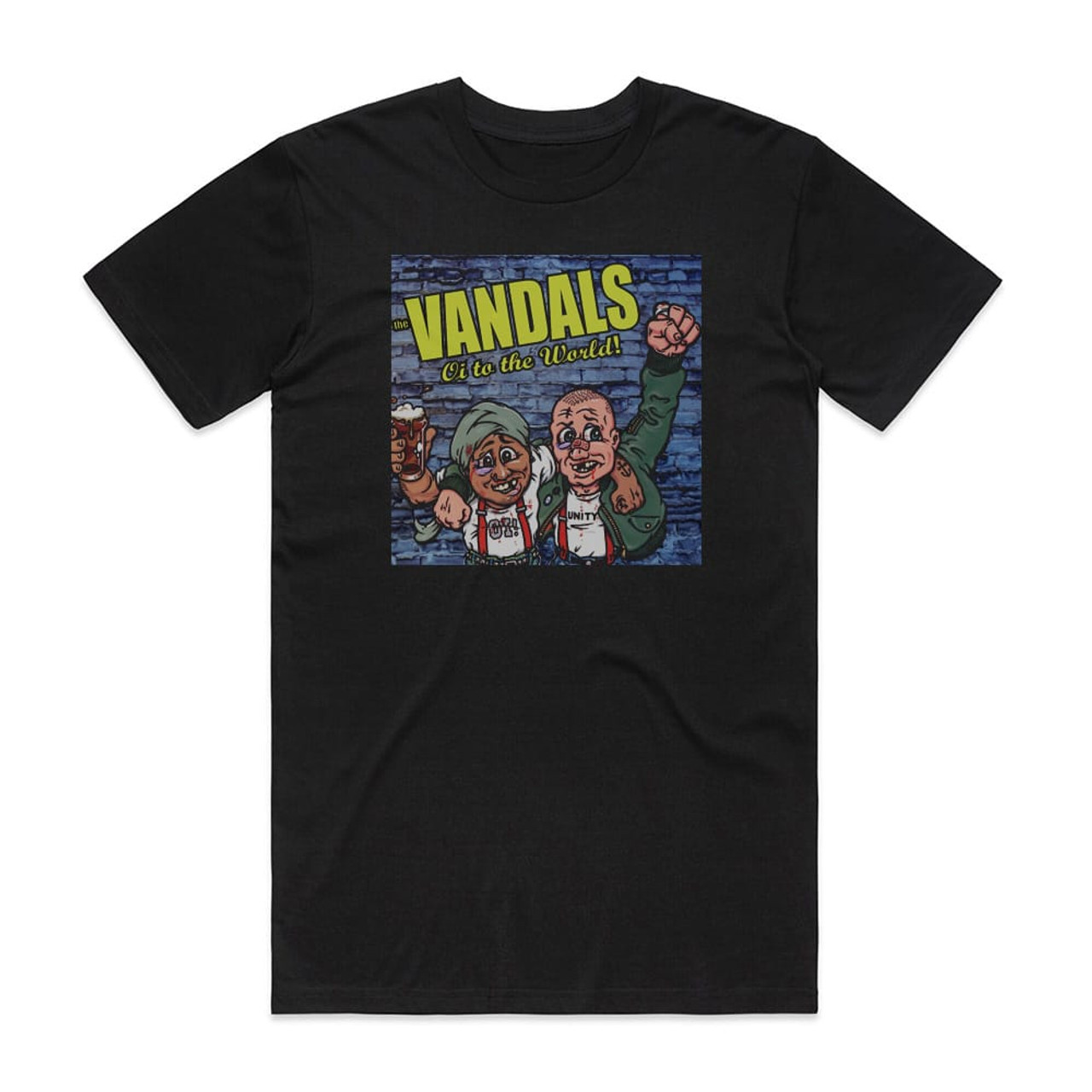 The Vandals Christmas With The Vandals Oi To The World Album Cover T-Shirt  Black