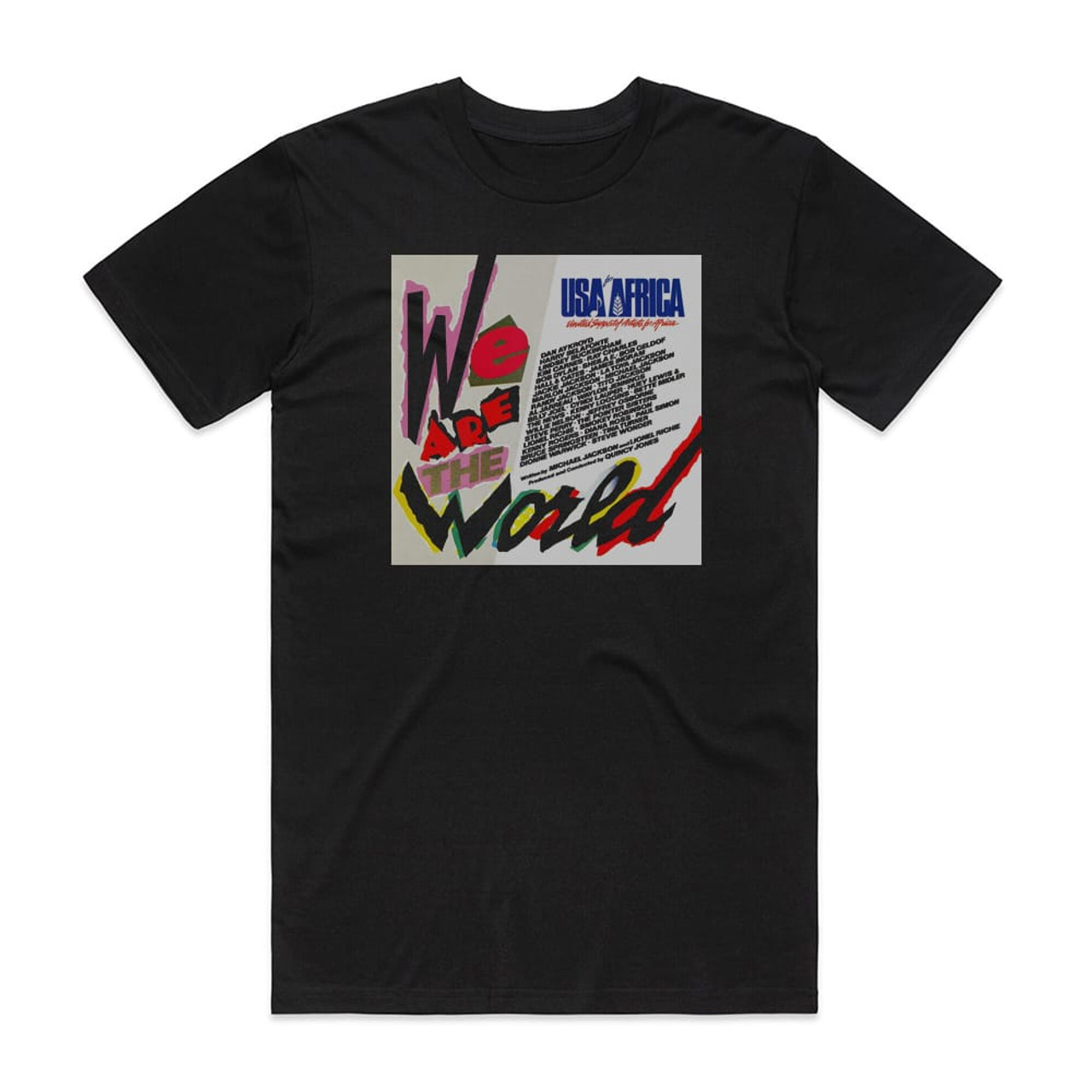 USA for Africa We Are The World 1 Album Cover T-Shirt Black