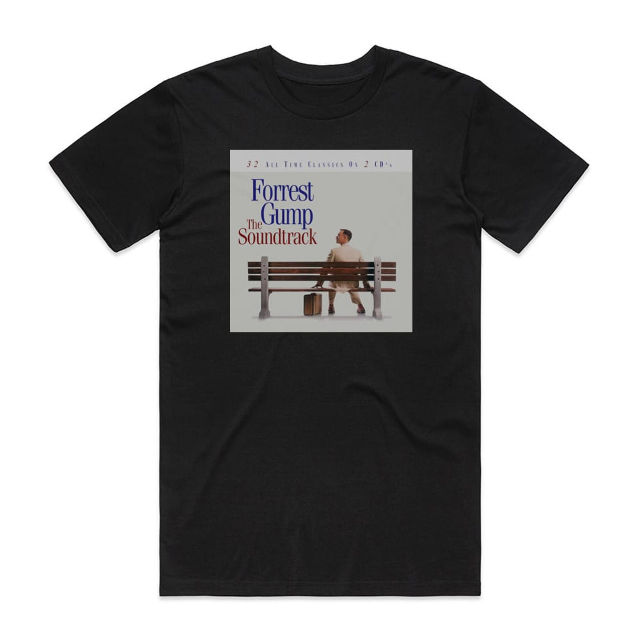 Various Artists Forrest Gump The Soundtrack 1 Album Cover T-Shirt Black