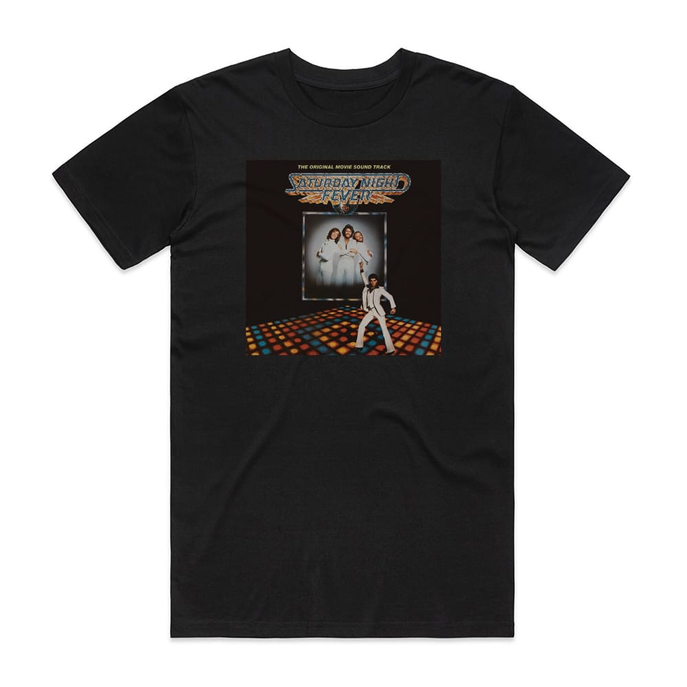 Various Artists Saturday Night Fever Album Cover T-Shirt Black