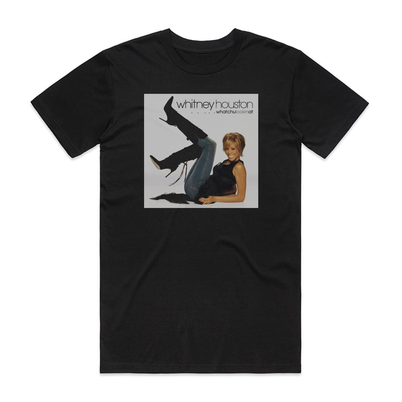 Whitney Houston Whatchulookinat Album Cover T-Shirt Black