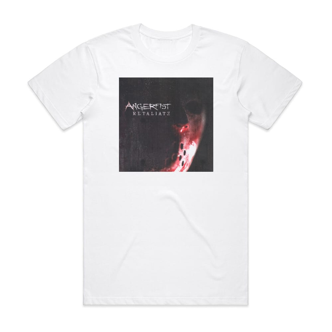 Angerfist Retaliate Album Cover T-Shirt White