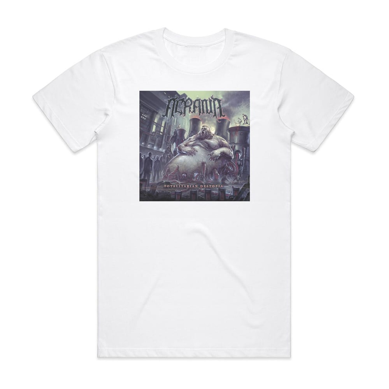 Acrania Totalitarian Dystopia Album Cover T-Shirt White