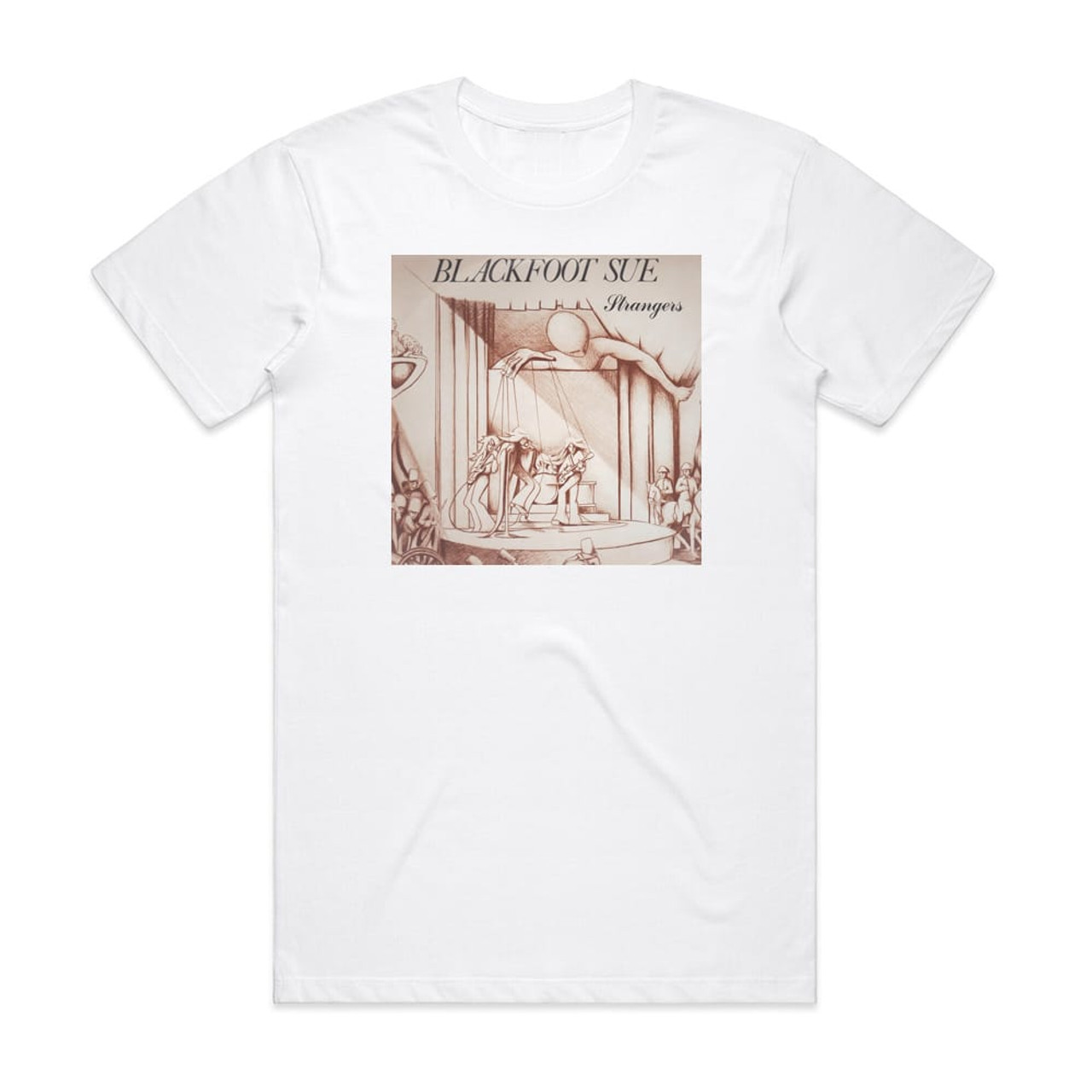 Blackfoot Sue Strangers Album Cover T-Shirt White