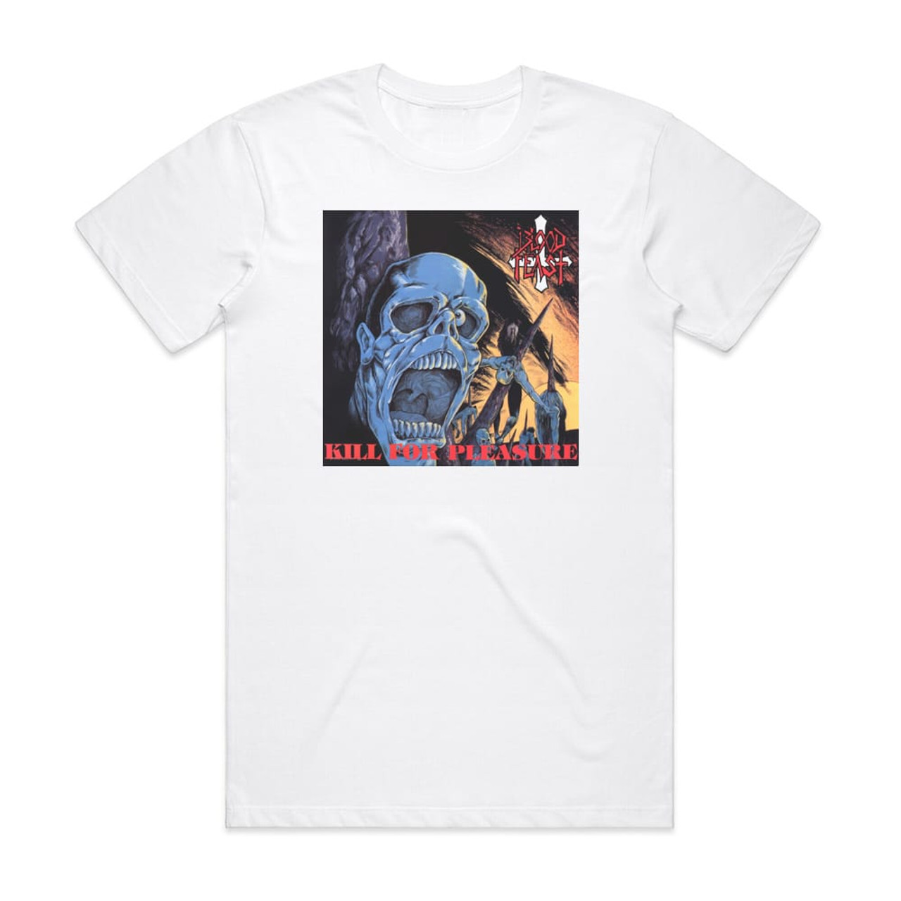 Blood Feast Kill For Pleasure Album Cover T-Shirt White