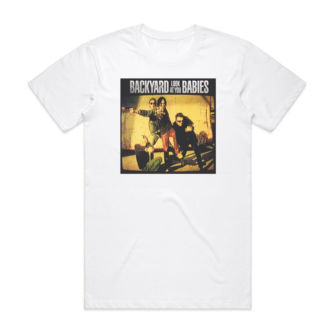 Backyard Babies Look At You 1 Album Cover T-Shirt White