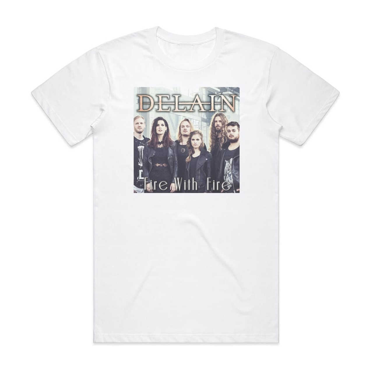 meget Bluebell Støvet Delain Fire With Fire Album Cover T-Shirt White