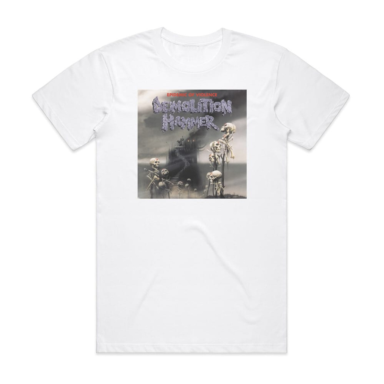 Demolition Hammer Epidemic Of Violence Album Cover T-Shirt White