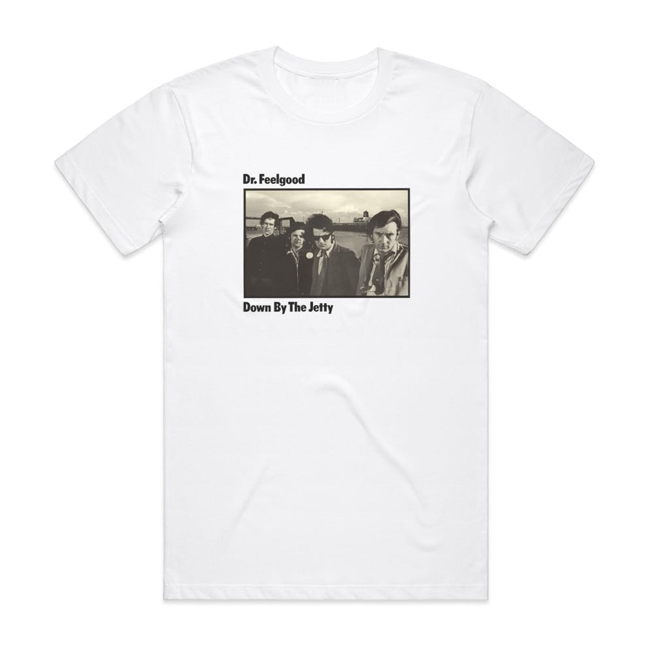 Dr Feelgood Down By The Jetty Album Cover T-Shirt White